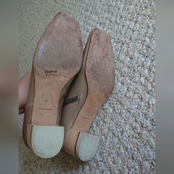 Coclico Taupe Leather Ankle Boots size 37.5